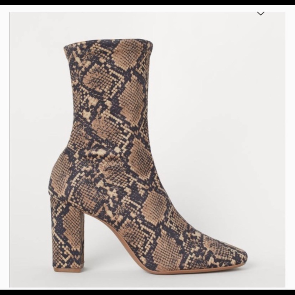 Snakeskin sock booties